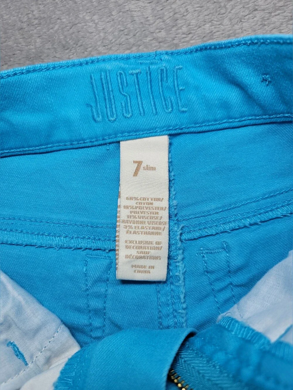 Justice Bright Turquoise Denim Shorts
